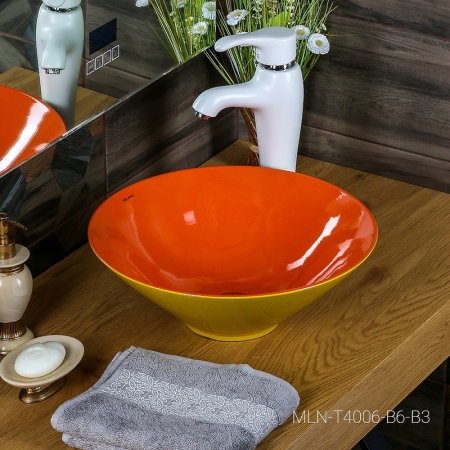 Раковина-чаша Melana 38 MLN-T4006-B6+B3 Желтая Красная 