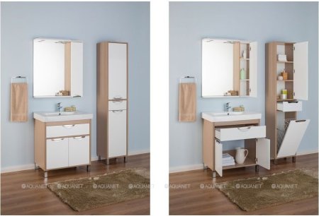 Зеркало-шкаф Aquanet Гретта 75 светлый дуб 