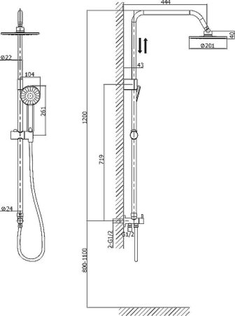 Душевая система Rush Bella BL4535-112 Хром 