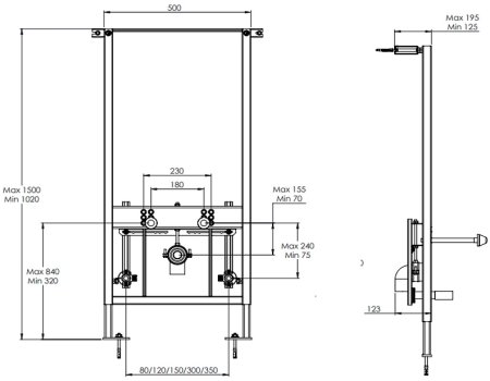 Инсталляция Azario AZ-8040-1001 для биде Черная 