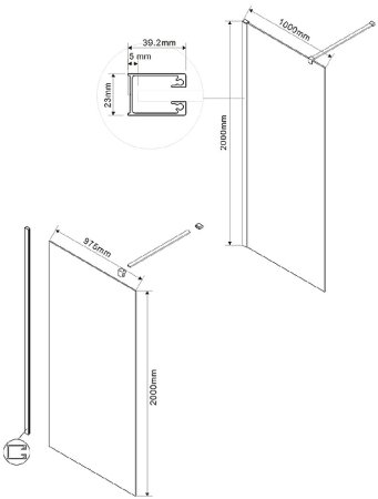 Душевая перегородка Vincea Walk-In 100 VSW-1H100CG профиль Хром стекло тонированное 