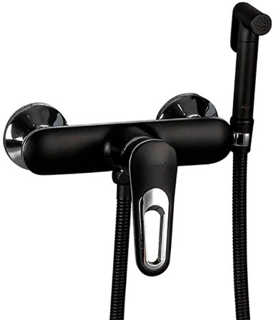 Гигиенический душ со смесителем Frap H49-6 F2049-6 Черный матовый Хром 