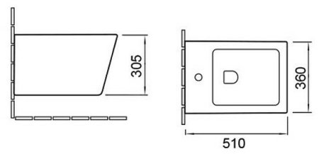 Биде Vincea Q-Line VB1-12G1B подвесное Черный Золотой 