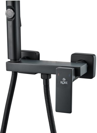 Гигиенический душ со смесителем Rose R1805H-1, черный 
