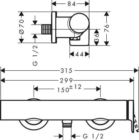 Смеситель Hansgrohe Vivenis 75620670 для душа, матовый черный 