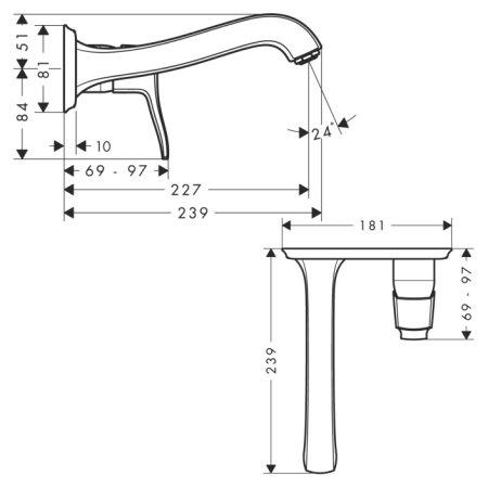 Смеситель Hansgrohe Metris classic 31003000 для раковины 