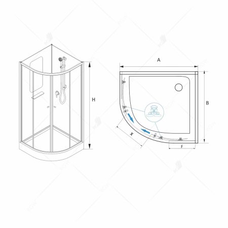 Душевая кабина RGW Andaman AN-208 80x80х200 см, профиль хром матовый 