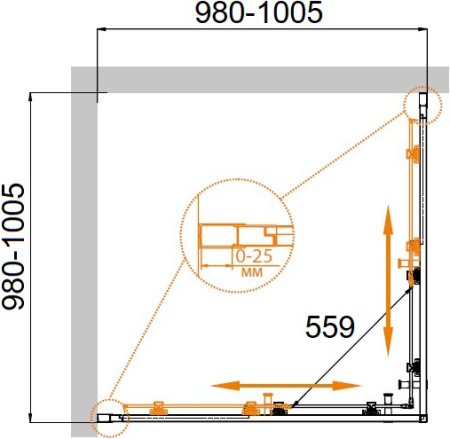 Душевой уголок Cezares Molveno A 2 100 C Cr IV 