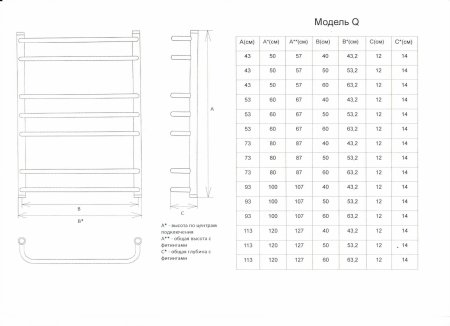 Полотенцесушитель водяной ДВИН Q лесенка 80/50, хром 
