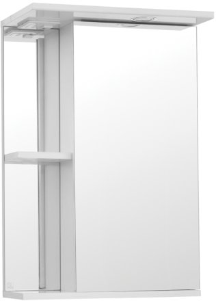 Зеркальный шкаф Style Line Эко стандарт Николь 45 С с подсветкой Белый глянец 