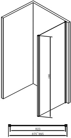 Душевая перегородка Abber Schwarzer Diamant 90 AG90BS профиль Черный стекло прозрачное 
