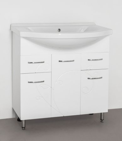 Тумба под раковину Style Line Эко Фьюжн 26 Эльбрус 80 Белый глянец 