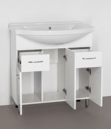 Тумба под раковину Style Line Эко Фьюжн 26 Эльбрус 80 Белый глянец 