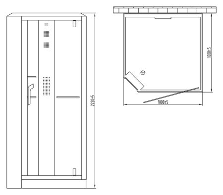 Душевая кабина Orans SR-89101RS черная, с баней 