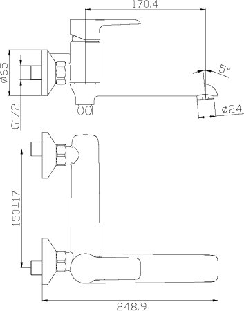 Смеситель Rossinka W35-33 Белый/хром 