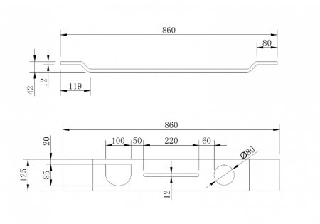 Полка для ванны Abber Stein AS1601MB Черная матовая 
