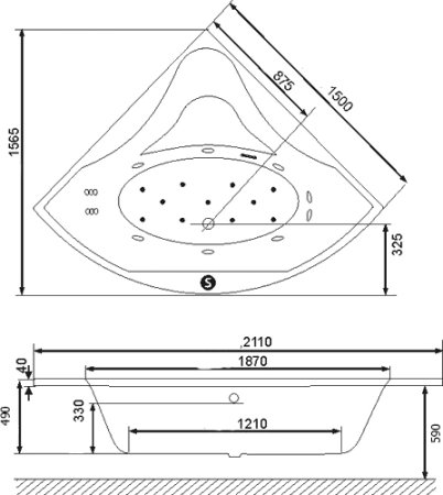 Акриловая ванна Excellent Glamour 150x150 см 