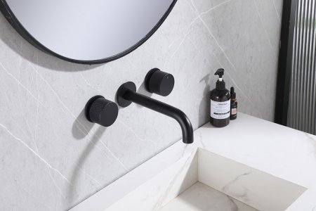 Смеситель для раковины Abber Wasser Kreis AF81122B Черный матовый 