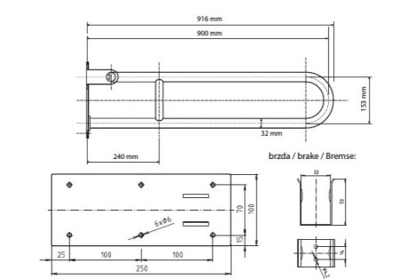 Поручень Bemeta Help program 301102901 U-образный, глянцевый 