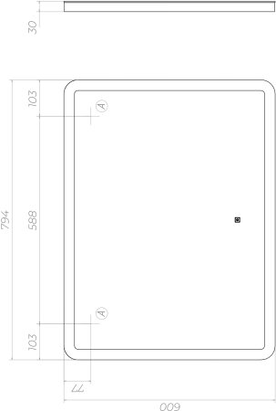Зеркало VIGO Wing z.WIN.80.Classic, 80 см 