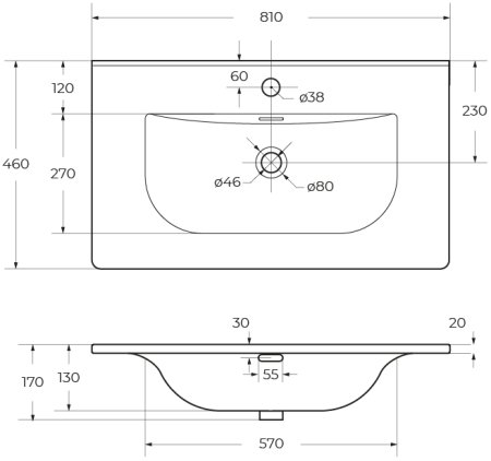 Керамическая раковина BelBagno BB-8099-80 