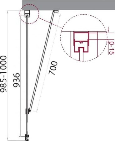 Душевая стенка BelBagno Marmi 100 MARMI-100-FIX-C-Cr профиль Хром стекло прозрачное 