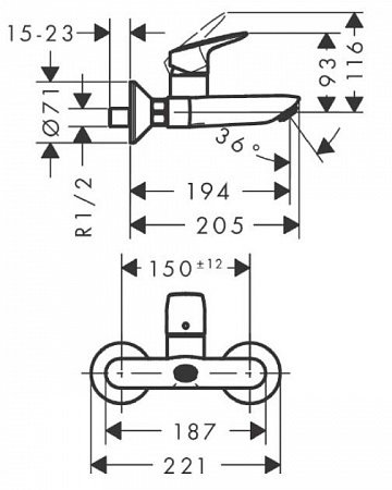 Смеситель Hansgrohe Logis 71225000 для раковины 