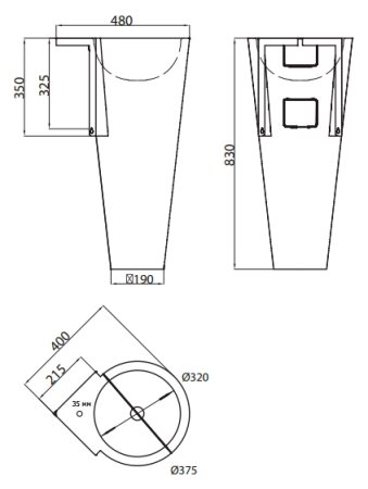 Рукомойник Senda Baila canto satin w 