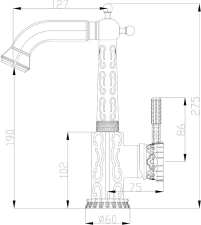 Смеситель Zorg Antic A 112U-SL для раковины 