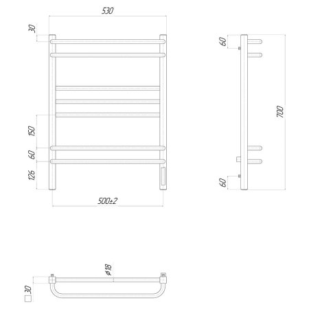 Полотенцесушитель электрический Lemark Linara П7 50x70 R 