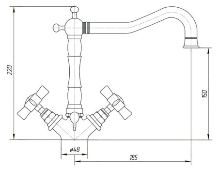 Смеситель Migliore Princeton ML.PRN-834 Ra для раковины 