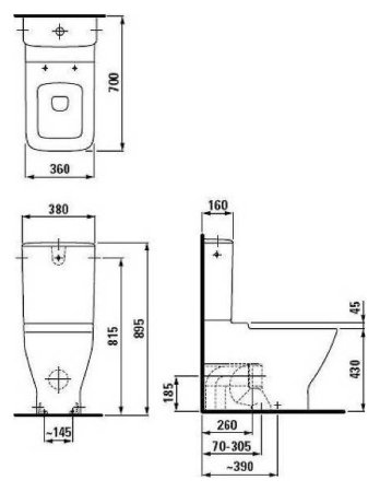 Унитаз-компакт Laufen Palace 2470.6.000.231.1 