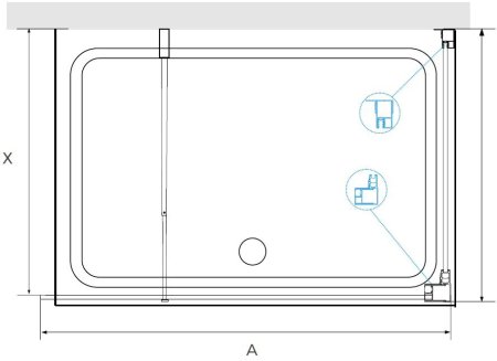 Душевой уголок RGW WA-005-1 (WA-002+Z-060-2) 1100x1000 