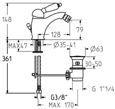 Смеситель для биде Gattoni Orta 2756/27C0 OLD Хром 