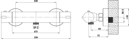 Термостат для душа ESKO Mikros, (T3080 Black) 