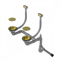 Сифон для мойки Omoikiri WK-2C-LG с прямоугольными переливами