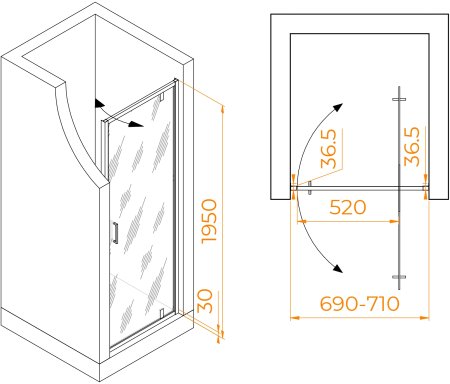 Душевая дверь RGW LE-102 700 
