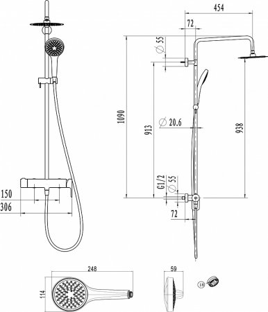 Душевая стойка Villeroy & Boch Embrace TVS1082000261 