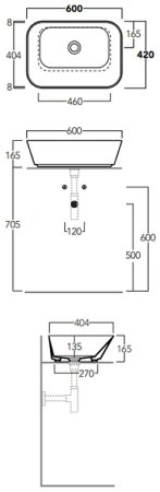 Раковина-чаша Simas Wave 60 WA04 bi*0 Белая 