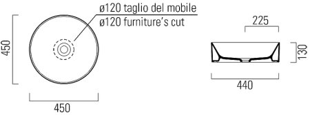 Раковина-чаша GSI Kube X 45 942711 Белая 