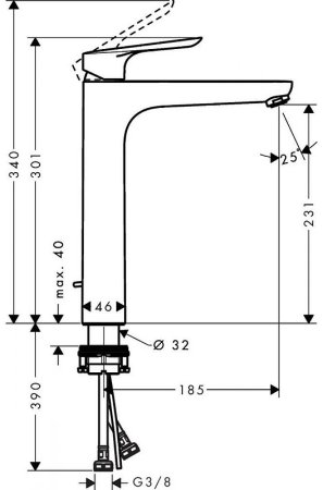 Смеситель для раковины Hansgrohe Logis E 71162000 Хром 