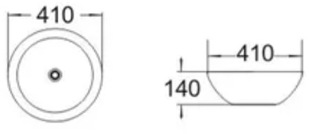 Раковина-чаша Comforty 41 J2056S 00004139771 Серебро 