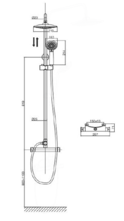Душевая система D&K Potsdam DA2113701B09 хром 