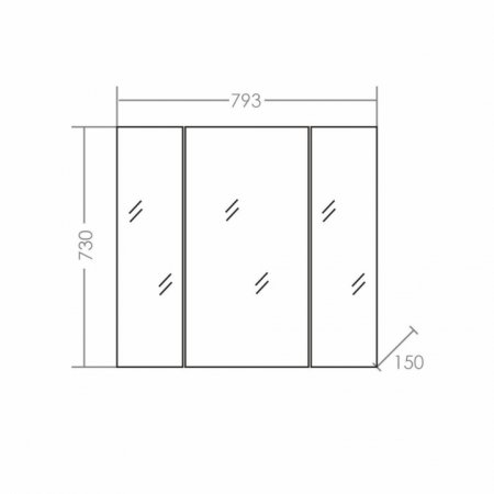 Зеркало-шкаф СаНта Стандарт 80 трельяж 