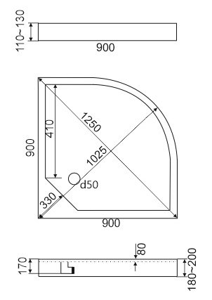 Поддон для душа Bas Басфор 90 