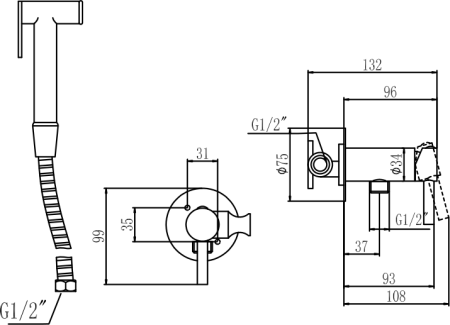 Смеситель для биде Savol (S-FXQ003W) 