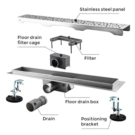 Душевой лоток Gappo G87007-2 нержавеющая сталь 700x70 мм 