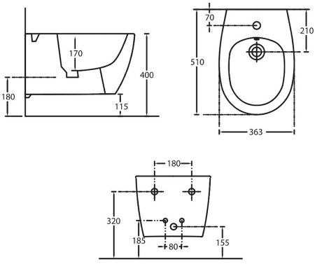 Биде Allen Brau Fantasy 4.11006.AN подвесное Антрацит 