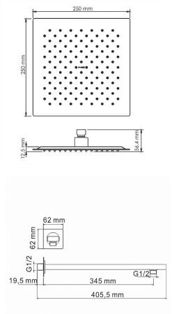 Душевая система WasserKRAFT A175571 Золото матовое 