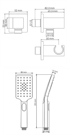 Душевая система WasserKRAFT A175571 Золото матовое 